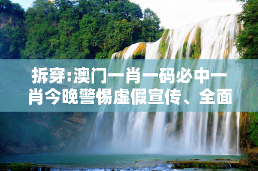 拆穿:澳门一肖一码必中一肖今晚警惕虚假宣传、全面解答与解释