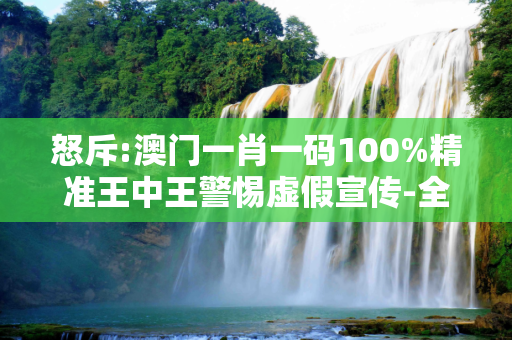 怒斥:澳门一肖一码100%精准王中王警惕虚假宣传-全面释义