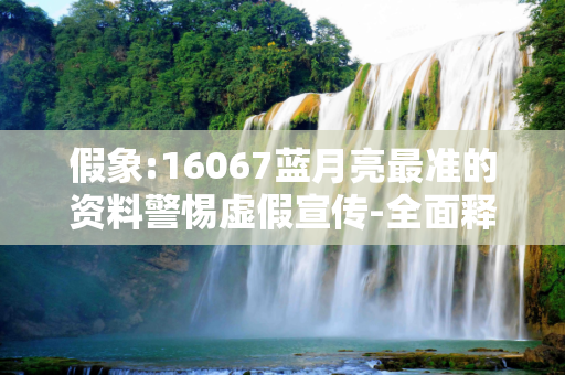 假象:16067蓝月亮最准的资料警惕虚假宣传-全面释义