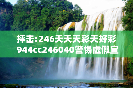抨击:246天天天彩天好彩 944cc246040警惕虚假宣传、全面解答与解释