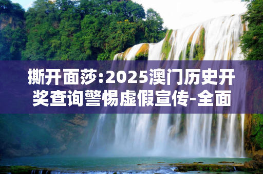 撕开面莎:2025澳门历史开奖查询警惕虚假宣传-全面释义