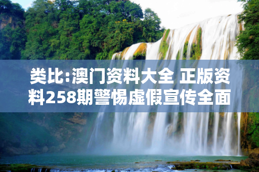 类比:澳门资料大全 正版资料258期警惕虚假宣传全面释义