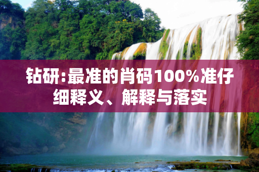 钻研:最准的肖码100%准仔细释义、解释与落实