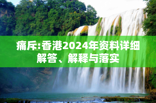 痛斥:香港2024年资料详细解答、解释与落实
