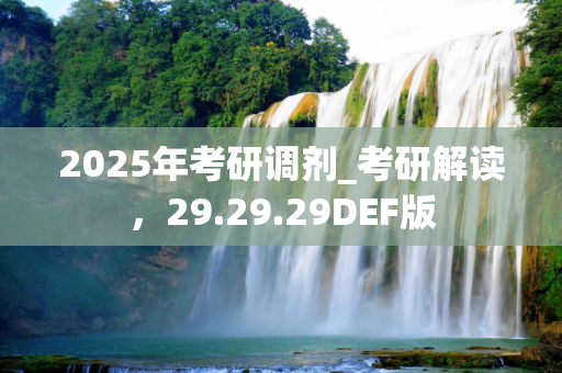 2025年考研调剂_考研解读，29.29.29DEF版