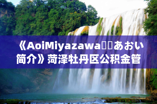 《AoiMiyazawa宮沢あおい简介》菏泽牡丹区公积金管理部在哪个路