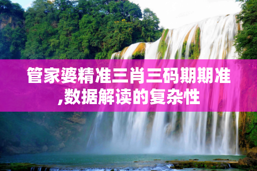 管家婆精准三肖三码期期准,数据解读的复杂性