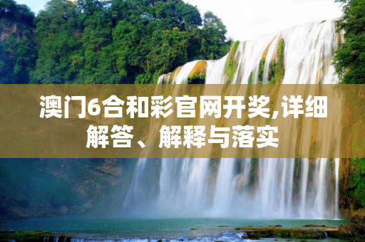 澳门6合和彩官网开奖,详细解答、解释与落实