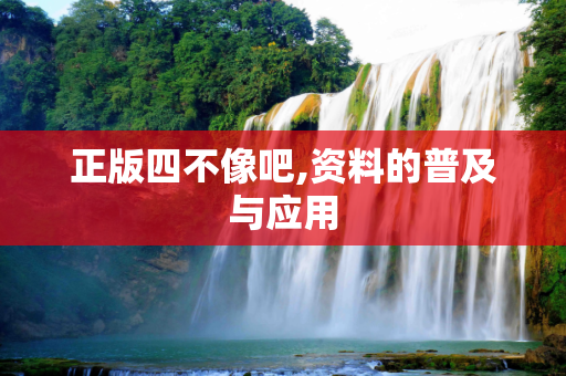 正版四不像吧,资料的普及与应用