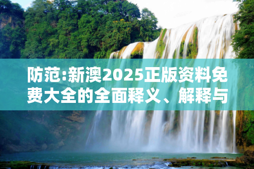 防范:新澳2025正版资料免费大全的全面释义、解释与落实