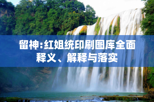 留神:红姐统印刷图库全面释义、解释与落实