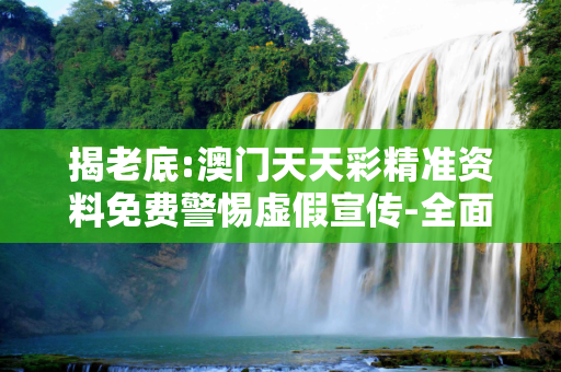 揭老底:澳门天天彩精准资料免费警惕虚假宣传-全面释义