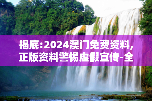 揭底:2024澳门免费资料,正版资料警惕虚假宣传-全面释义、解释与落实