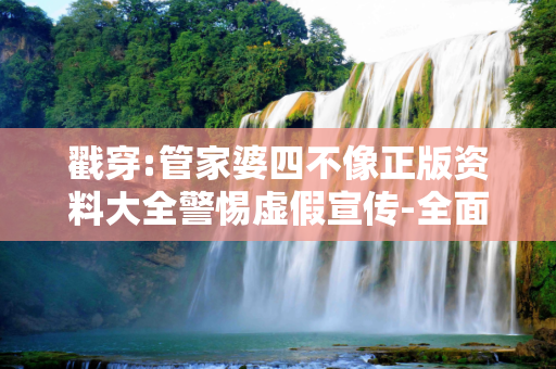 戳穿:管家婆四不像正版资料大全警惕虚假宣传-全面释义