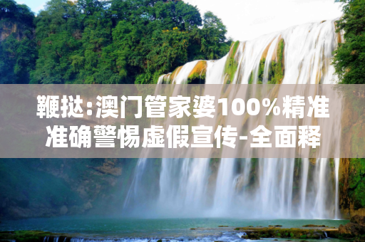鞭挞:澳门管家婆100%精准准确警惕虚假宣传-全面释义、解释与落实