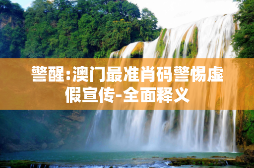 警醒:澳门最准肖码警惕虚假宣传-全面释义