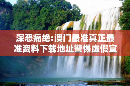 深恶痛绝:澳门最准真正最准资料下载地址警惕虚假宣传全面释义