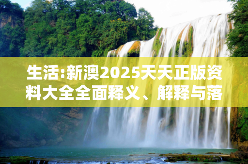 生活:新澳2025天天正版资料大全全面释义、解释与落实