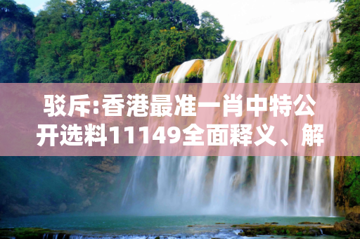 驳斥:香港最准一肖中特公开选料11149全面释义、解释与落实