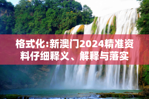 格式化:新澳门2024精准资料仔细释义、解释与落实