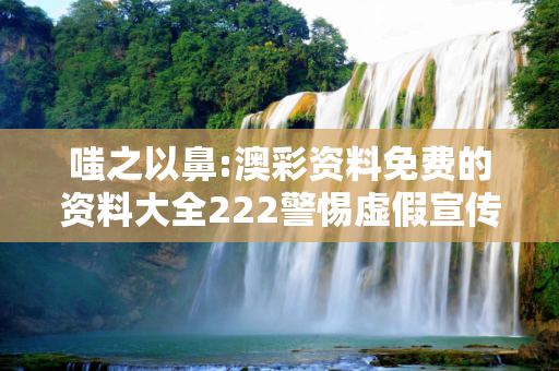 嗤之以鼻:澳彩资料免费的资料大全222警惕虚假宣传全面释义