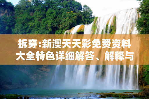 拆穿:新澳天天彩免费资料大全特色详细解答、解释与落实