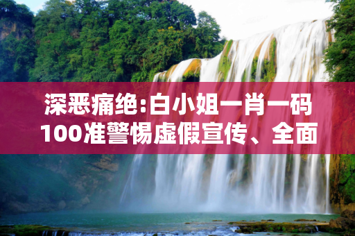 深恶痛绝:白小姐一肖一码100准警惕虚假宣传、全面解答与解释