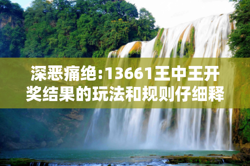 深恶痛绝:13661王中王开奖结果的玩法和规则仔细释义、解释与落实