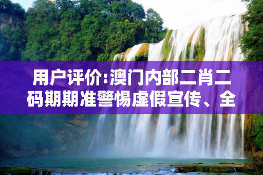 用户评价:澳门内部二肖二码期期准警惕虚假宣传、全面解答与解释