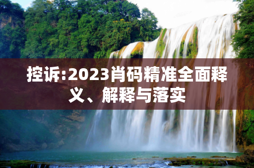 控诉:2023肖码精准全面释义、解释与落实