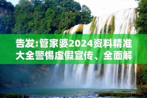 告发:管家婆2024资料精准大全警惕虚假宣传、全面解答
